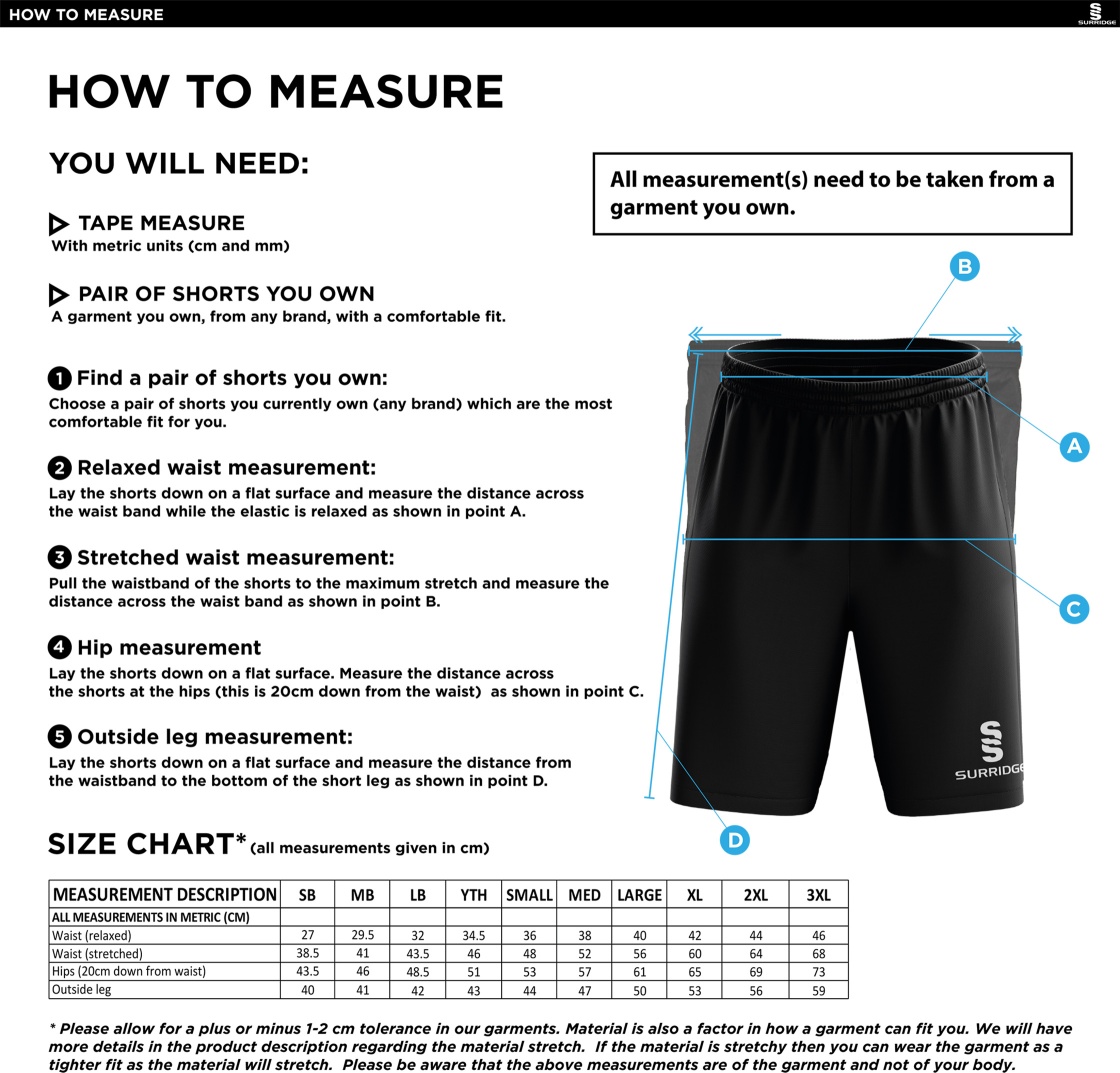 Coniston CC - Blade Short - Size Guide